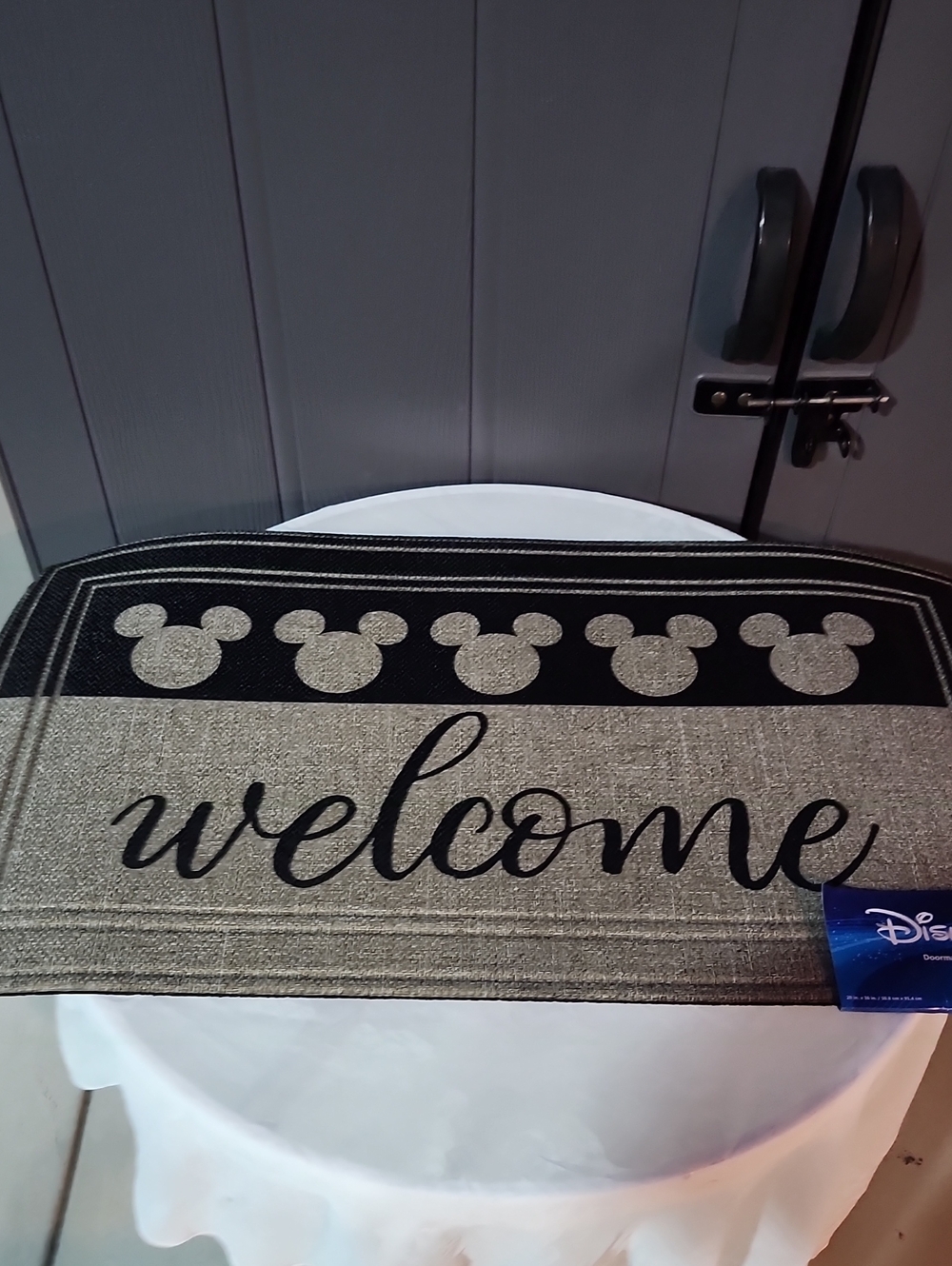 Disney Black and Beige Mickey Welcome Doormat